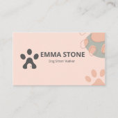 Schattige Roze Dog Sitter Pet Store Visitekaartje (Voorkant)