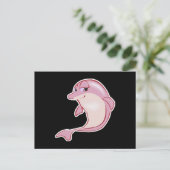 schattige roze dolfijn briefkaart (Staand voorkant)