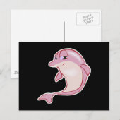 schattige roze dolfijn briefkaart (Voorkant / Achterkant)
