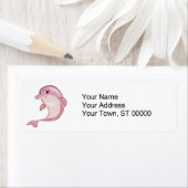 schattige roze dolfijn etiket (Insitu)