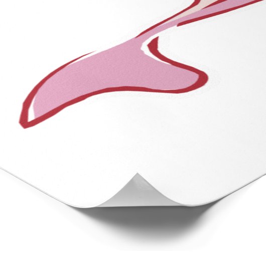 schattige roze dolfijn poster (Hoek)