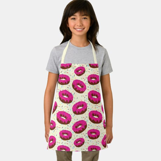 Schattige Roze Donut Pattern met Sprinkles Schort (Insitu)