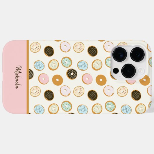Schattige roze donutpatroon Case-Mate iPhone case (Achterkant (horizontaal))