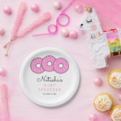 Schattige Roze Donuts Baby Sprinkle Shower Papieren Bordje (Feest)