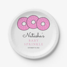 Schattige Roze Donuts Baby Sprinkle Shower Papieren Bordje