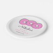 Schattige Roze Donuts Baby Sprinkle Shower Papieren Bordje (Gekanteld)