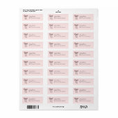 Schattige roze Doodle Bow Retouradres Etiket (Full Sheet)