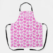 Schattige Roze Doodled Heart Valentijnsdag Monogra Schort (Voorkant)