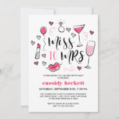 Schattige Roze Doodles - Juffrouw naar Mevrouw Bac Kaart (Voorkant)