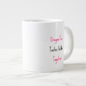 Schattige roze draken grote koffiekop (Voorkant rechts)