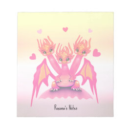 Schattige roze draken notitieblok