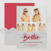 Schattige Roze Drip Happy Galentines dag bestie Fo Feestdagenkaart (Voorkant / Achterkant)