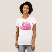 schattige roze dwaze octopus t-shirt (Voorkant volledig)