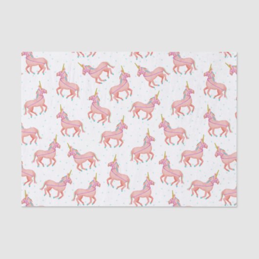 Schattige Roze Eenhoorn Baby shower Pattern Tissuepapier (Voorkant)