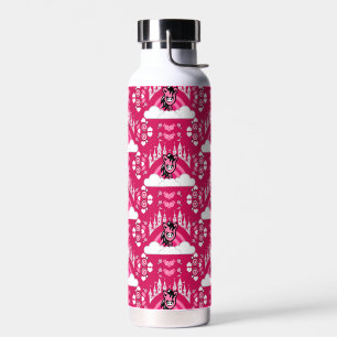 Schattige roze eenhoorn land en kasteel waterfles