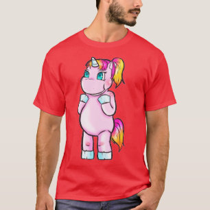 Schattige Roze Eenhoorn Meisje Rainbow Mane Gift I T-shirt