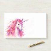 Schattige Roze Eenhoorn Post-it® Notes (Op bureau)