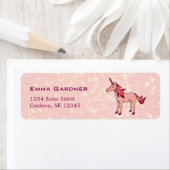 Schattige Roze Eenhoorn Sparkles Retouradres Etiket (Insitu)