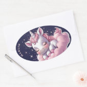  schattige Roze Eenhoorn Sticker (Envelop)