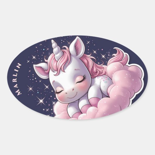  schattige Roze Eenhoorn Sticker (Voorkant)