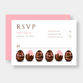 Schattige Roze Eieren Paasfeest RSVP Kaartje