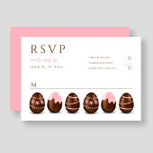 Schattige Roze Eieren Paasfeest RSVP Kaartje