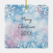 Schattige Roze Elf Feestelijke Kerst Keramisch Ornament (Achterkant)