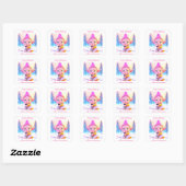 Schattige roze elf grillige gepersonaliseerde kers vierkante sticker (Vel)