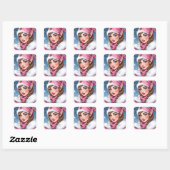 Schattige Roze Elf Kerstmis Vierkante Sticker (Vel)