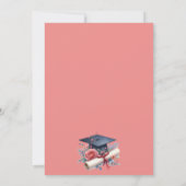 Schattige roze en blauw Afstuderen Uitnodiging (Achterkant)
