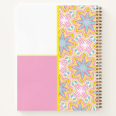 Schattige roze en blauw bloemenpatroon Notitieboek (Achterkant)