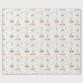 Schattige Roze en Blauw Circus Tenten Baby shower Cadeaupapier (Vlak)