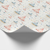 Schattige Roze en Blauw Circus Tenten Baby shower Cadeaupapier (Hoek)