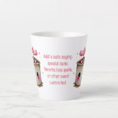 Schattige Roze en Cream Waterverf Hot Cacao Liefde Latte Mok (Voorkant)