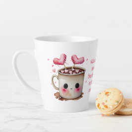 Schattige Roze en Cream Waterverf Hot Cacao Liefde Latte Mok
