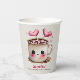Schattige Roze en Cream Waterverf Hot Cacao Mok Papieren Bekers