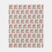 Schattige Roze en Cream Waterverf Hot Cacao Patter Fleece Deken (Voorkant)