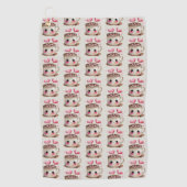 Schattige Roze en Cream Waterverf Hot Cacao Patter Golfhanddoek (Voorkant)