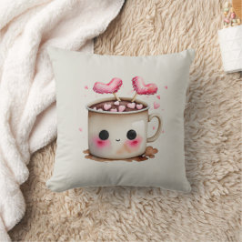 Schattige Roze en Cream Waterverf Hot Chocolate Mo Kussen