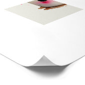 Schattige Roze en Cream Waterverf Hot Chocolate Mo Poster (Hoek)