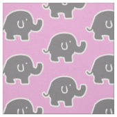 Schattige roze en grijs olifantspatroon stof (Swatch)