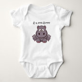 Schattige roze en grijze Baby Hippo Romper (Voorkant)