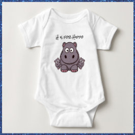 Schattige roze en grijze Baby Hippo Romper