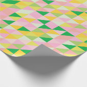 Schattige Roze en Groen Geometrisch Patroon Esthet Cadeaupapier (Hoek)