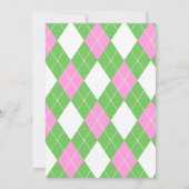 Schattige Roze en Groen Golf Par-T-shirt 1e Verjaa Kaart (Achterkant)