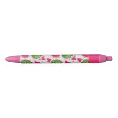 Schattige roze en groene watermeloenpatroon zwarte inkt pen (Voorkant)