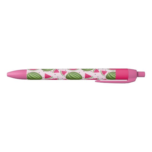 Schattige roze en groene watermeloenpatroon zwarte inkt pen (Bodem)