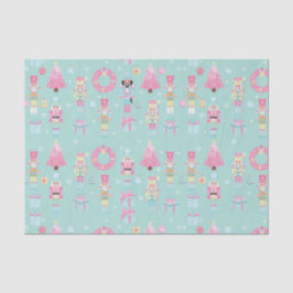 Schattige Roze en Mint Groene Kerst Notenkraker Tissuepapier