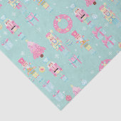 Schattige Roze en Mint Groene Kerst Notenkraker Tissuepapier (Detail)