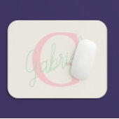 Schattige Roze en Mint Groene Vrouwelijke Typograf Muismat